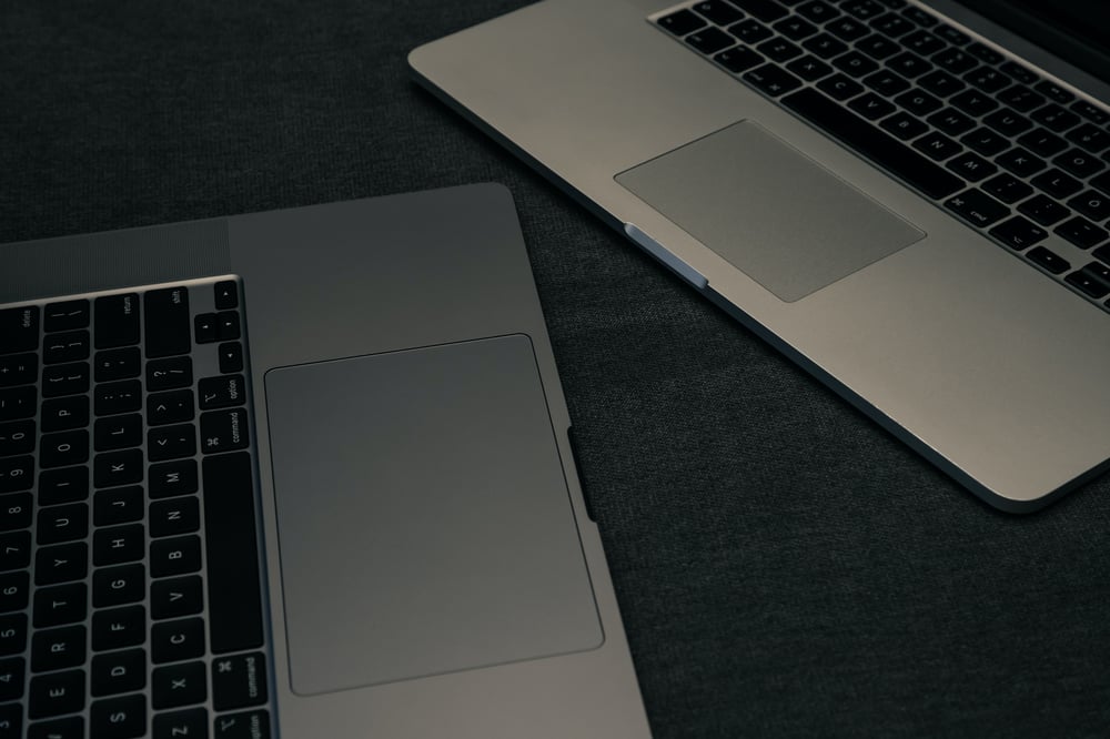 Laptop trackpad close-up